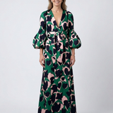 Lea | Vestido maxi com mangas longas e cintura ajustada