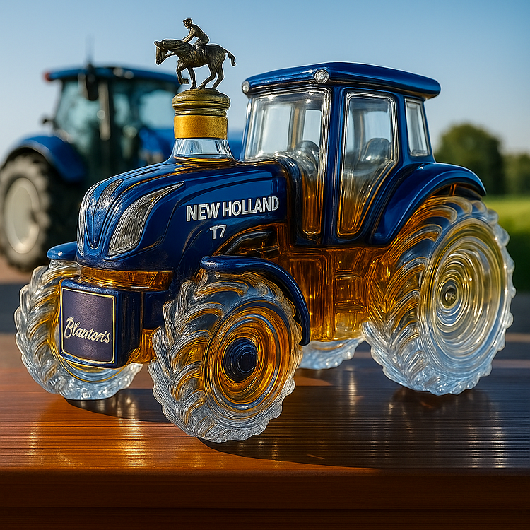 Garrafão de uísque clássico em forma de trator New Holland T7