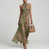 Milene | Vestido midi com decote halter