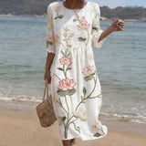 Ariana - Vestido com Design de Plantas e Flores