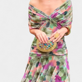 Alondra | Vestido longo colorido com decote em V