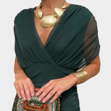 Alondra | Vestido longo colorido com decote em V