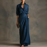 Angelika | Conjunto elegante de camisa e saia longa