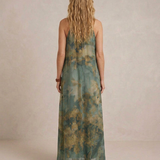 Flora - Maxi vestido de chiffon com padrão floral boho