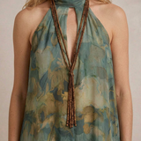 Flora - Maxi vestido de chiffon com padrão floral boho