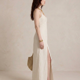 Lúcia - Vestido Maxi Branco com Fenda