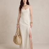 Lúcia - Vestido Maxi Branco com Fenda