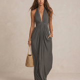 Julia - Vestido maxi com drapeado