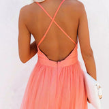 MARTA | Vestido maxi em cor de coral