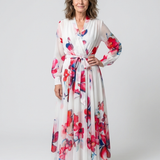 Manon | Vestido maxi de mangas longas com padrão floral