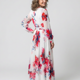 Manon | Vestido maxi de mangas longas com padrão floral