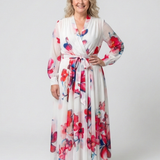 Manon | Vestido maxi de mangas longas com padrão floral