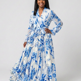 Manon | Vestido maxi de mangas longas com padrão floral