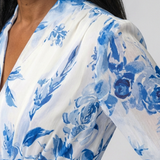 Manon | Vestido maxi de mangas longas com padrão floral