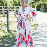 Manon | Vestido maxi de mangas longas com padrão floral