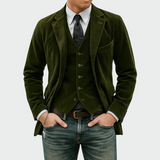 Tom™ - Conjunto de 2 peças: Blazer e Colete de Veludo