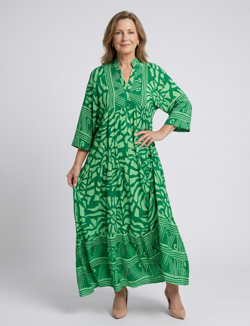 Amandina | Vestido midi com botões