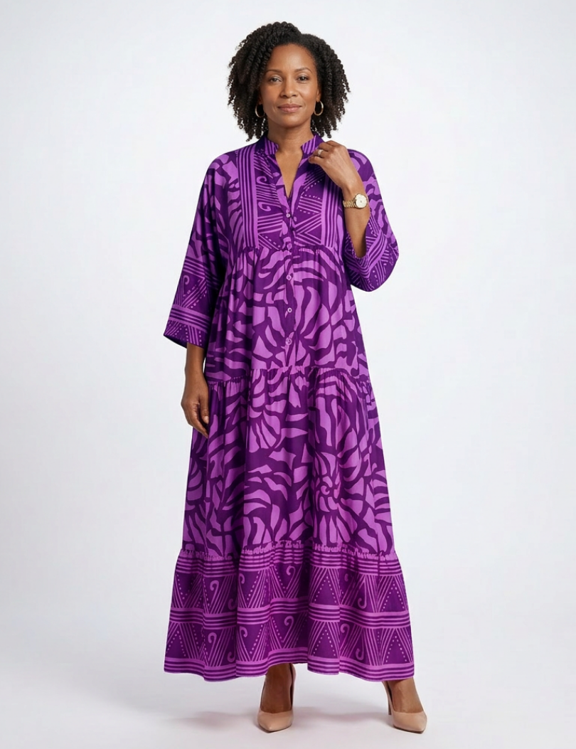 Amandina | Vestido midi com botões