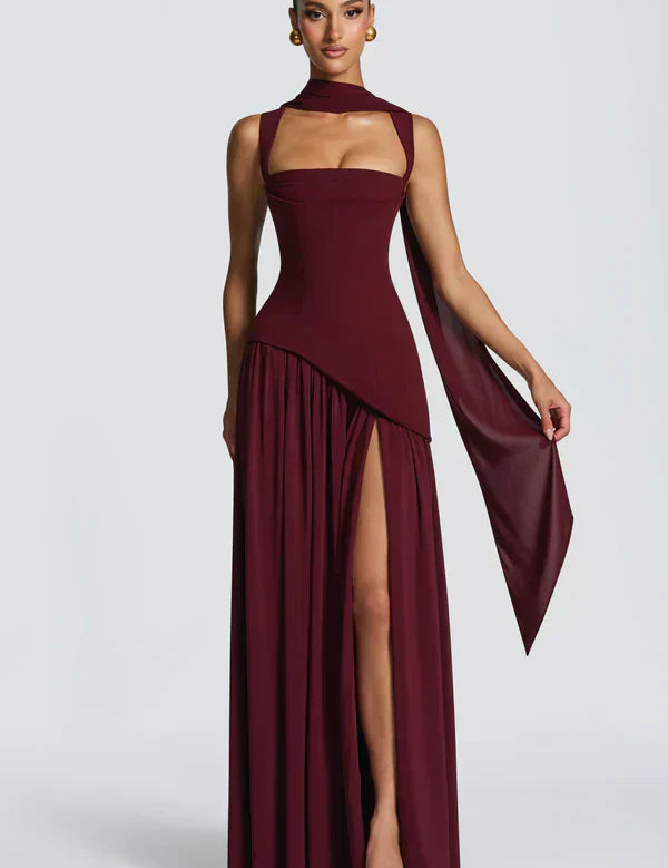 ZAFIRA | Vestido longo com efeitos brilhantes