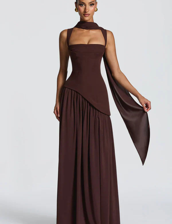 ZAFIRA | Vestido longo com efeitos brilhantes